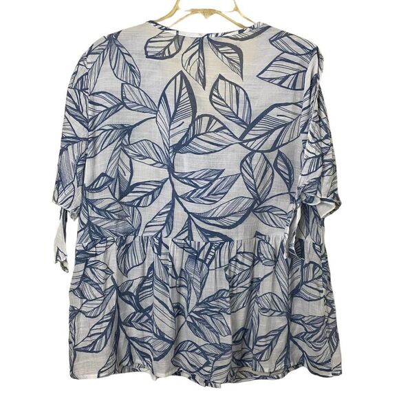 Unique Spectrum Boho Graphic V Neck Blouse Size Large - Picture 7 of 8